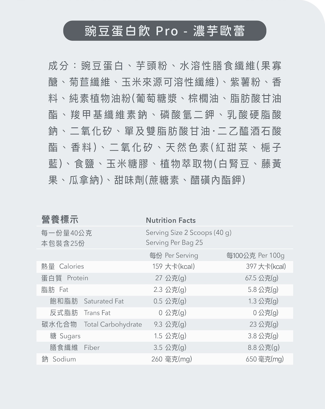 全素多效豌豆蛋白飲 PRO 1KG 大包裝 - 濃芋歐蕾