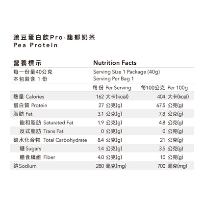 全素豌豆蛋白飲Pro - 馥郁奶茶